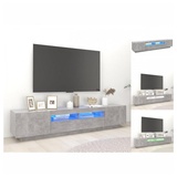 vidaXL TV-Schrank mit LED-Leuchten Betongrau 200x35x40 cm