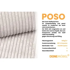 dein schlaf 24 BOXBETT LON IV 160/200 in Cord Ecru H3 - Naturbelassen