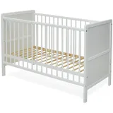 Kids Collective Babybett weiß Holz, 60x120 cm, Babymöbel, Babybetten, Gitterbett