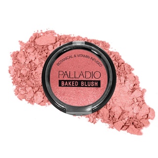 Palladio Baked Blush, hochpigmentierte schimmernde Formel, leicht zu mischen und hoch aufbaubar, trocken für einen natürlichen Glanz oder nass für einen dramatischen leuchtenden Look, langlebig für