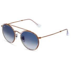Ray-Ban Round Double Bridge RB3614N 90683F 51-22 transparent bronze-copper/light blue gradient