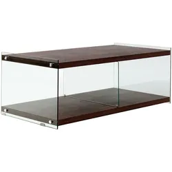 TV-Schrank KAYOOM "TV-Tisch Elementary, eckige Form, viel Ablagefläche", braun (hellbraun), B:120cm H:45cm T:60cm, Schränke, TV-Tisch, gehärtetes Glas, pflegeleicht