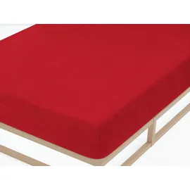 biberna 0012344 Frottee-Stretch 140 x 200 - 160 x 200 cm rot