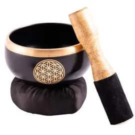 Berk Klangschalenset Blume des Lebens schwarz - gold