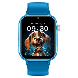 Maxcom Fw59 Kiddo 4G BT 46 mm Kunststoffgehäuse blau Silikonarmband blau One Size
