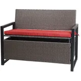 Mendler HWC-F39 2er Sitzbank 120 x 60 x 45 cm Grau