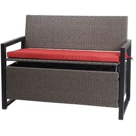 Mendler HWC-F39 2er Sitzbank 120 x 60 x 45 cm Grau