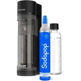 Sodapop Wassersprudler Logan, inkl. 1x Glasflasche (850 ml) und 1x CO2-Zylinder, Matt Schwarz, Höhe 42,6 cm