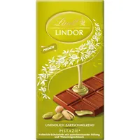Lindt Schokolade | LINDOR Tafel Pistazie | 100g | feinste Vollmilch-Schokolade mit einer unendlich zartschmelzenden Pistazien-Creme-Füllung | Schokoladen-Tafel