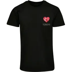 T-Shirt MERCHCODE "Merchcode Merchcode Football - Turkey T-shirt", Herren, Gr. XS, schwarz, 100% Baumwolle, bedruckt, casual, normal, Rundhals, Kurzarm, Shirts