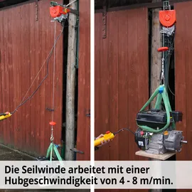 Hecht Seilwinde Stahl rot 250-500 kg Zugkraft