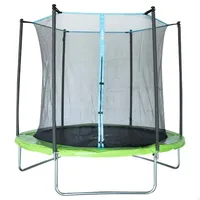 AKTIVE Kinder-Trampolin, Ø 305 x 256 cm, Sprungzone Ø 261 cm, maximales Gewicht 120 kg, gepolsterter Rand, Reißverschluss und Schnallen, Kindertrampolin ab 6 Jahren, 54276