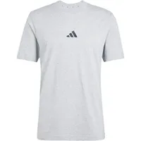 adidas Essentials 3-Streifen Single Jersey Kurzarm-T-Shirt Medium Grey Heather / Black S