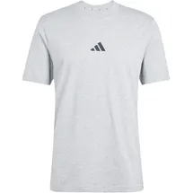 adidas Essentials 3-Streifen Single Jersey Kurzarm-T-Shirt Medium Grey Heather / Black S