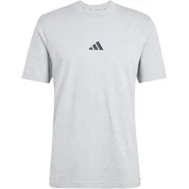 adidas Essentials 3-Streifen Single Jersey Kurzarm-T-Shirt Medium Grey Heather / Black S