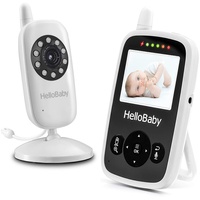 HelloBaby Video Babyphone Baby Monitor, 2.4'' Babyphone mit Kamera Video, 2.4 GHz Wireless Video Babyphone mit Digitalkamera, Nachtsicht Temperaturüberwachung, Weiß
