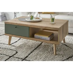 Couchtisch "Juna" in Salbei und Evoke Eiche Beistelltisch skandinavisch 107 x 67 cm