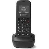 COCOMM DT100 Schnurlostelefon 4G Volte mit SIM und Ladestation, DECT-Format, Bluetooth, für den privaten Gebrauch, professionelle Verwendung, einfach zu bedienen, Schwarz