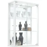 Vitrine FIF MÖBEL "OPTIMA", weiß, B:56cm H:82cm T:25,2cm, Holzwerkstoff, Sicherheitsglas ESG, Schränke, Vitrine, Hängevitrine/Glasvitrine 2x Glastür,perfekt für Sammler,Sammlervitrine