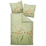 Janine Bettwäsche Janine Moments Mako Satin Bettwäsche 240x220 Pusteblume Karo Vintage, Mako-Satin, 3 teilig grün
