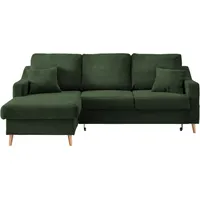 Ecksofa Valentina Dunkelgrün Cord