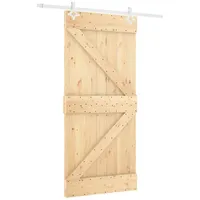 vidaXL Schiebetür mit Beschlag 100x210 cm Massivholz Kiefer