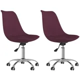 vidaXL Esszimmerstühle 2 Stk. Drehbar Lila Stoff