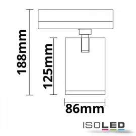 ISOLED 3-PH Schienen-Strahler, 35W, 38°, weiß matt, 4000K, CRI90