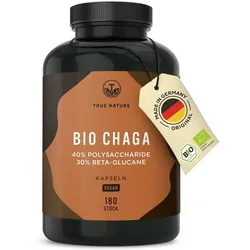 Bio Chaga Kapseln - Polysaccharide, Beta Glucane, Made in DE 180 St
