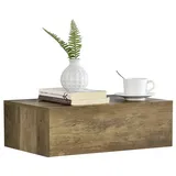 [en.casa] Wandregal Oslo mit Schublade 46x30x15cm Holzfarben