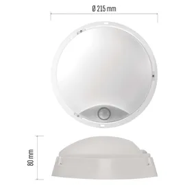 EMOS Außenleuchte Kunststoff rund Ø21,5 cm mit Bewegungsmelder 14 W 1100 lm neutralweiß
