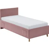 Meise Möbel meise.möbel Polsterbett Cool mit Lattenrost Cord Rosa Rose 140 x 200 cm