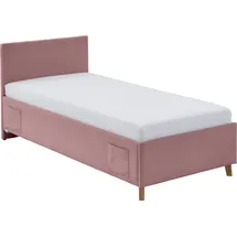 Meise Möbel meise.möbel Polsterbett Cool mit Lattenrost Cord Rosa Rose 140 x 200 cm