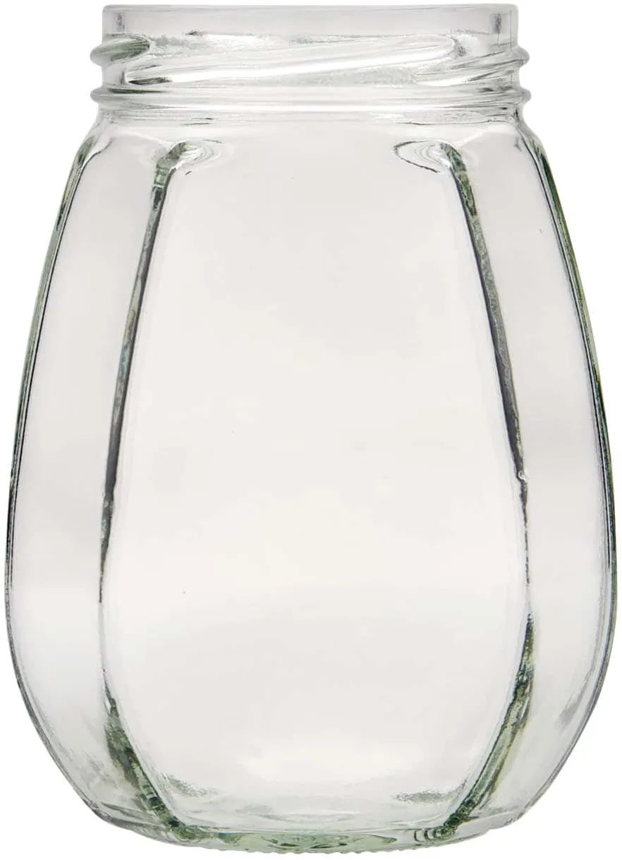 385 ml Vasetto decorativo, esagonale, vetro, imboccatura: Twist-Off (TO 63)