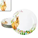Mambocat 6x Osterfreude Speiseteller Ø27cm Porzellan 6 Pers Platte groß Essteller Hase
