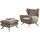 KAWOLA Hochlehnsessel CHARME Cord 72 x 100 x 80 cm taupe mit Hockerbank