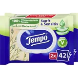 Tempo sanft & sensitiv, Aloe Vera, = 2 x 42 Tücher,