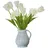 Loberon Deko-Blume 6er Set Lamarr, handbemalt, täuschend echte Tulpen-Optik, Kunstblumen, Dekoration, Eisen, Polyester, weiß/grün