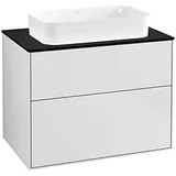 Villeroy & Boch Finion Waschtischunterschrank F63200MT 80x60,3x50,1mm, Glass Black Matt, White matt lacquer