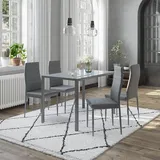 Vicco Esszimmerstuhl Grand Kunststoff grau 4er Set
