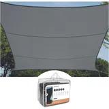 Perel Sonnensegel quadratisch wasserdurchlässig 5 x 5 m Dunkelgrau