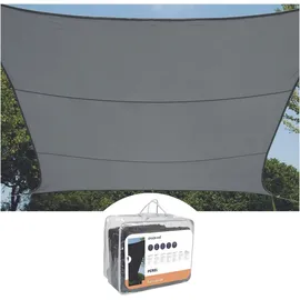 Perel Sonnensegel quadratisch wasserdurchlässig 5 x 5 m Dunkelgrau