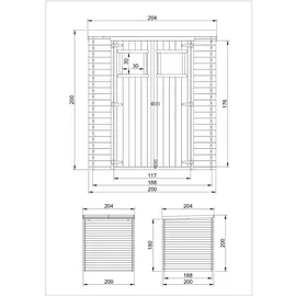 TIMBELA Gartenhaus Holz Gartenschuppen M309 3,53 m2
