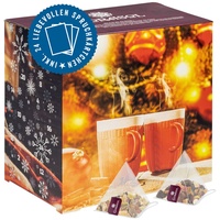 Corasol Premium Tee Adventskalender für Zwei (Paare & Pärchen) mit liebevollen Spruchkärtchen & 2 x 24 fruchtigen Teemischungen im Pyramidenbeut...