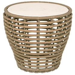 Cane-line - Basket Outdoor Beistelltisch, Ø 50 cm, natur / weiß