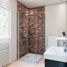 Breuer Duschrückwand Mauer-Optik Rot Dekor 100x255x0,3 cm