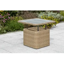 Merxx Duplex Gartentisch 72 x 72 x 45/64 cm beige