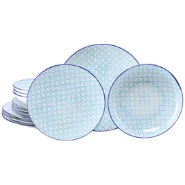 CreaTable Mediterran Tafelservice 12-tlg. blau/mehrfarbig