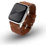 JT Berlin Watchband Alex II Vintage Apple Watch Ultra/42/44/45mm braun Edelstahl M 10829 Intelligentes tragbares Accessoire Band Echtes Leder