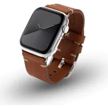 JT Berlin Watchband Alex II Vintage Apple Watch Ultra/42/44/45mm braun Edelstahl M 10829 Intelligentes tragbares Accessoire Band Echtes Leder